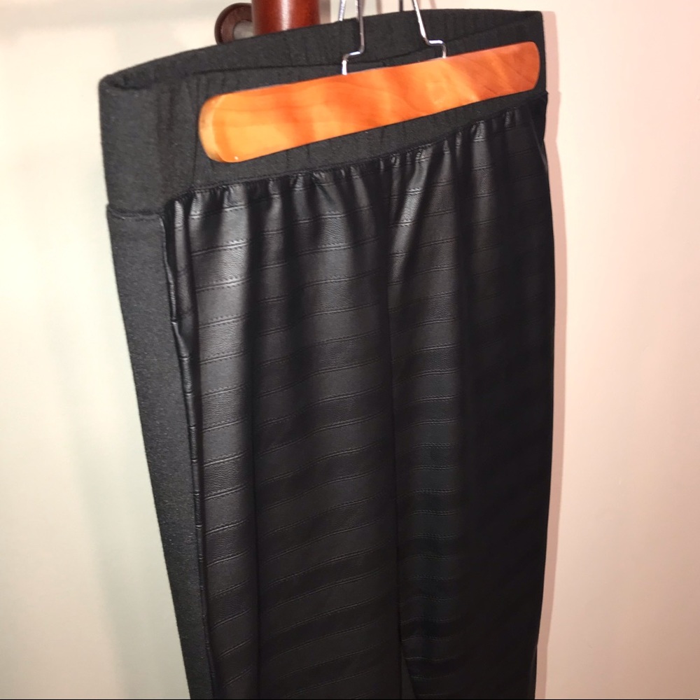 BCBGeneration*Faux-Leather Blocked Legging Black M